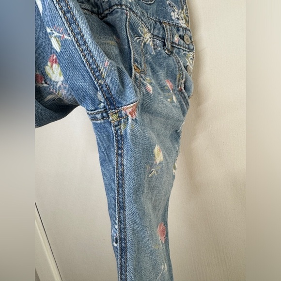 Baby Gap Denim Floral Bouquet Blue Jean Overalls Size 18-24 Months - Picture 6 of 12